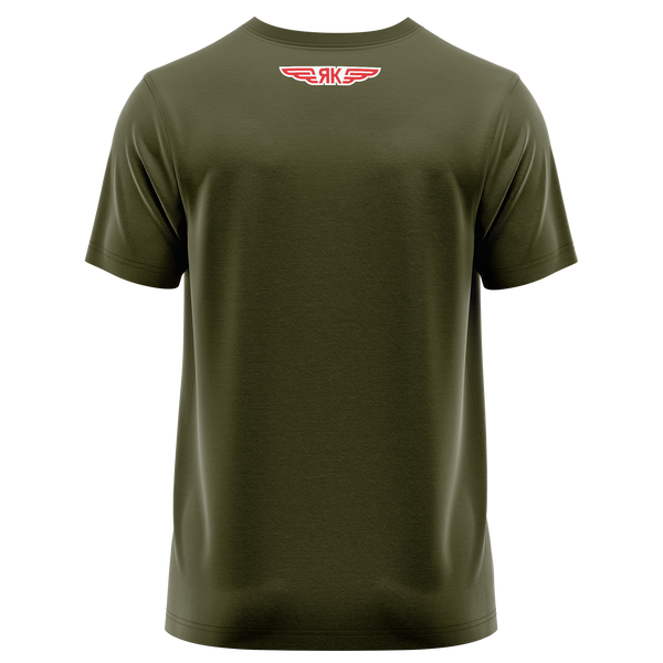 Jakowlew Logo Shirt für Modellflieger – Oliv, Rückseite