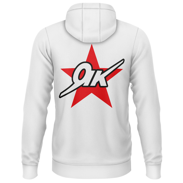 Yak Star Hoodie für Flugmodellpiloten – Weiß, Rückseite