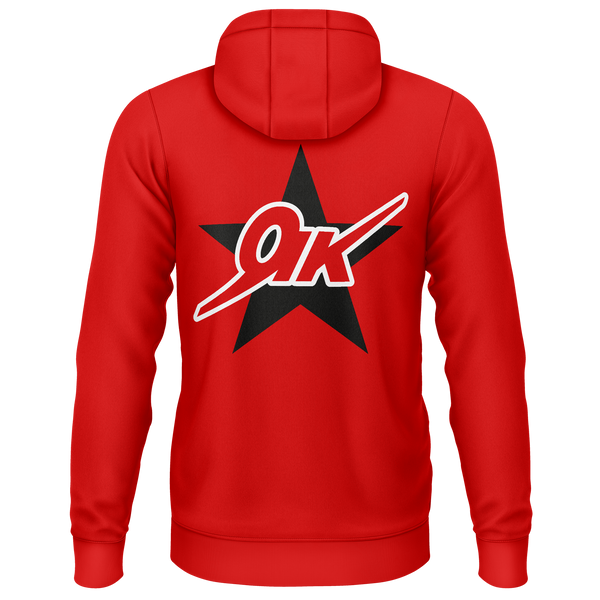 Yak Star Zip-Hoodie für Flugmodellpiloten – Rot, Rückseite