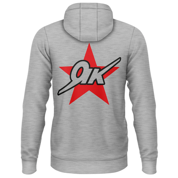 Yak Star Zip-Hoodie für Modellflieger – Grau, Rückseite