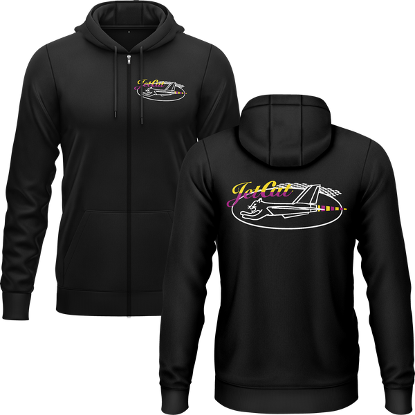 JetCat Logo Zip-Hoodie (B) Zip Hoodie RC-WEAR Black-White S