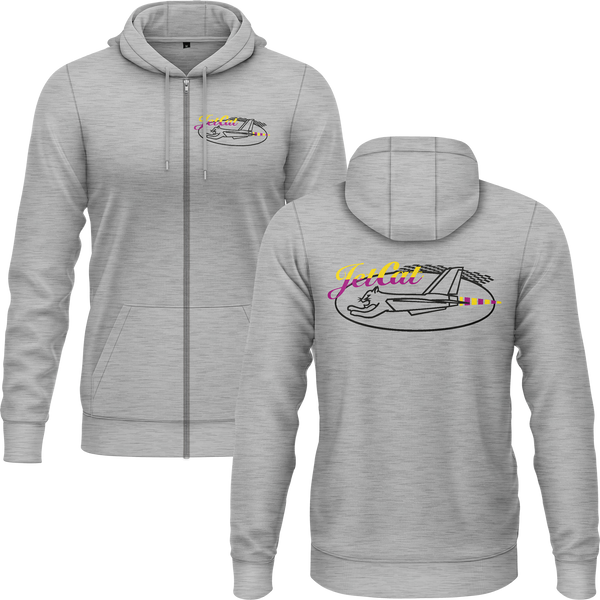 JetCat Logo Zip-Hoodie (B) Zip Hoodie RC-WEAR Grey-Black S