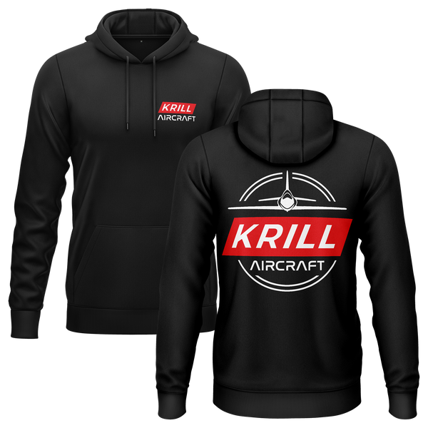 Krill Aircraft Badge Hoodie Hoodie RC-WEAR Black-Red XS