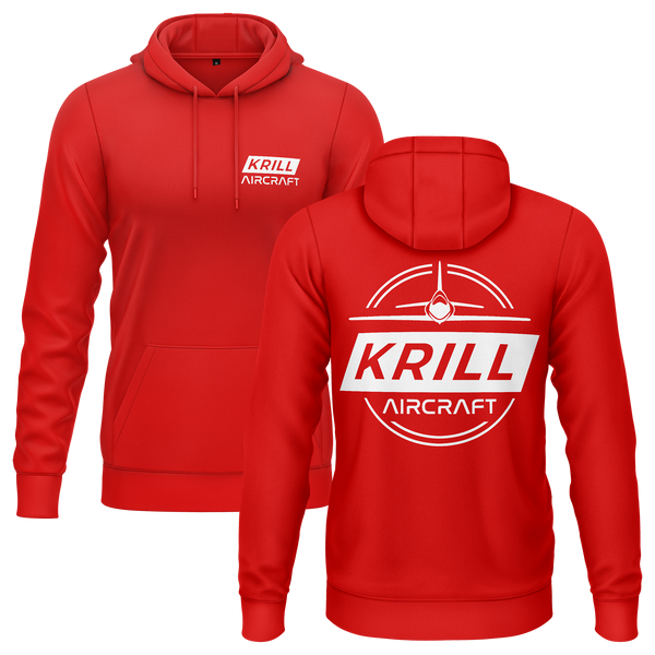 Krill Aircraft Badge Hoodie Hoodie RC-WEAR Red-White XS
