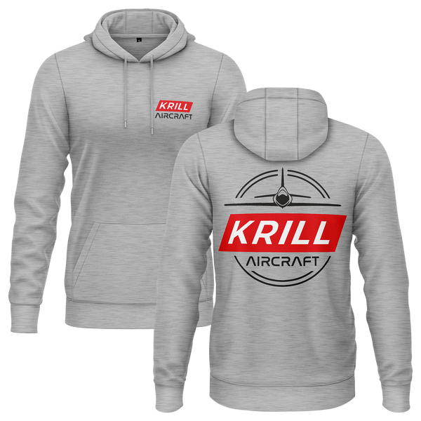 Krill Aircraft Badge Hoodie Hoodie RC-WEAR Grey-Red XS