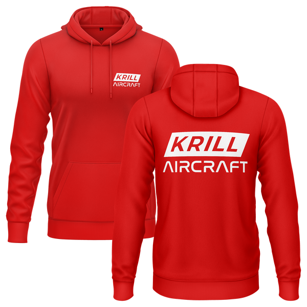 Krill Aircraft Logo Hoodie (B) Hoodie RC-WEAR Red-White XS