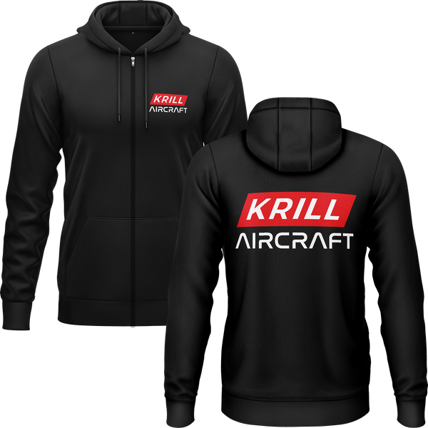 Krill Aircraft Logo Zip-Hoodie (B) Zip Hoodie RC-WEAR Black-Red S