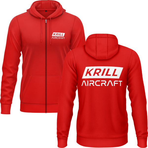 Krill Aircraft Logo Zip-Hoodie (B) Zip Hoodie RC-WEAR Red-White S