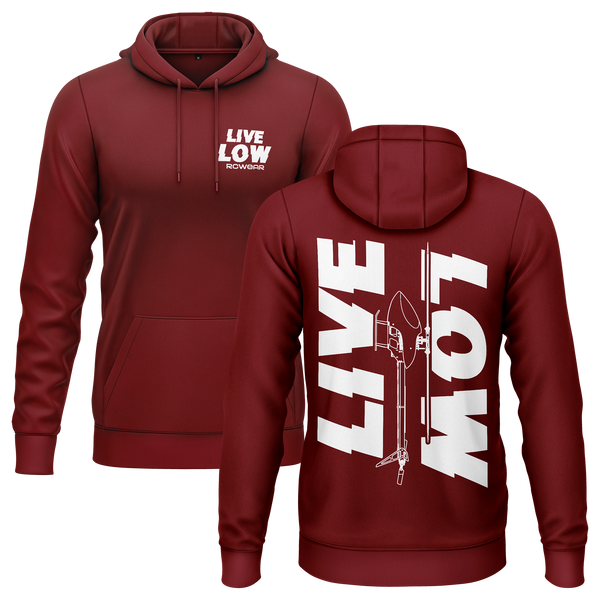 Live Low Hoodie Hoodie RC-WEAR Burgundy-White XS