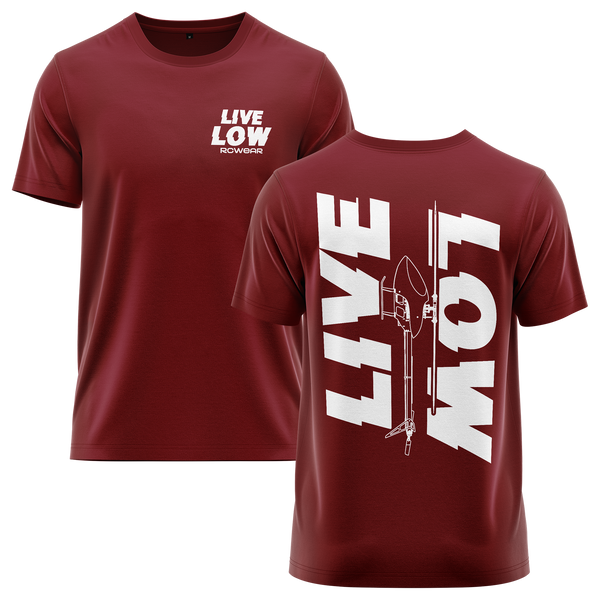 Live Low Shirt Shirt RC-WEAR Burgundy-White XS