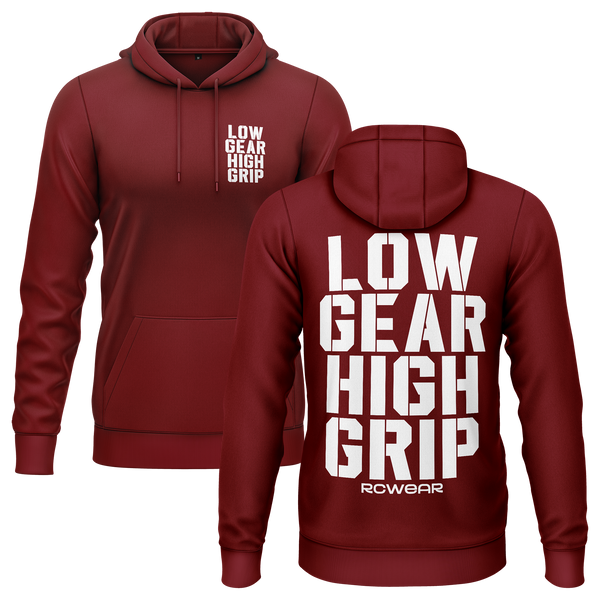Low Gear High Grip Hoodie Hoodie RC-WEAR Burgundy-White XS