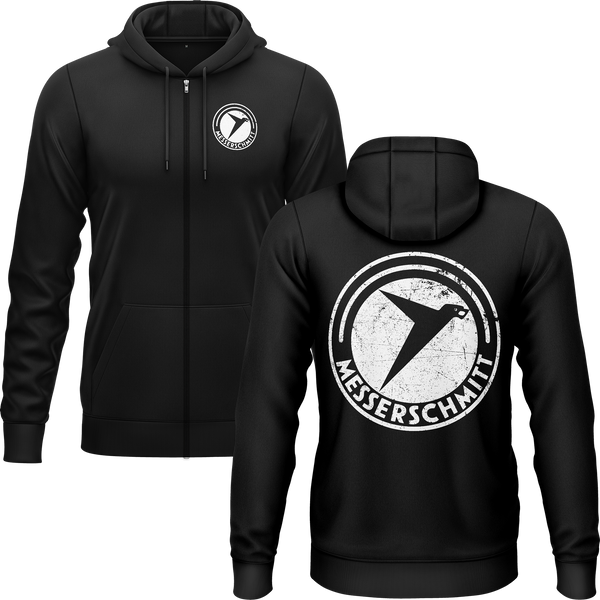 Messerschmitt Logo Zip-Hoodie (B) Zip Hoodie RC-WEAR Black-White S