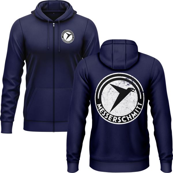 Messerschmitt Logo Zip-Hoodie (B) Zip Hoodie RC-WEAR Navy-White S
