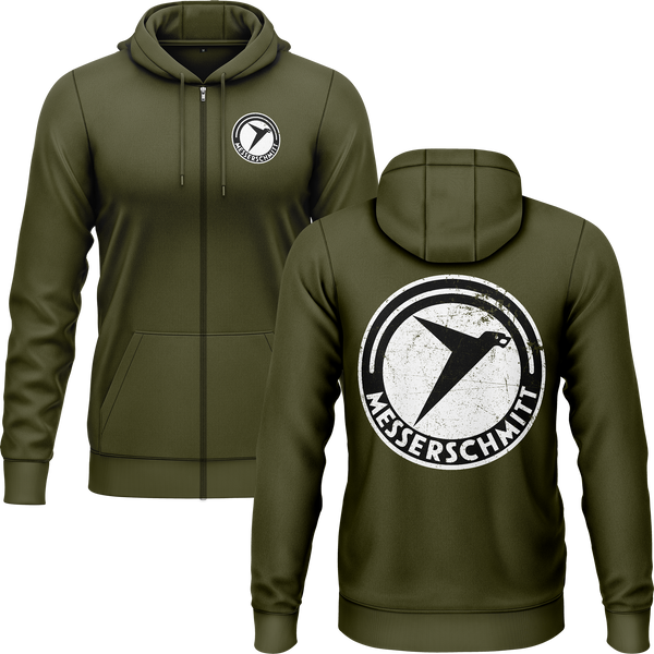 Messerschmitt Logo Zip-Hoodie (B) Zip Hoodie RC-WEAR Army-White S