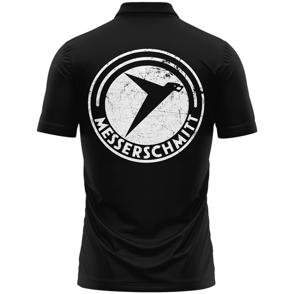 Messerschmitt Logo polo shirt for warbird pilots – Black, back