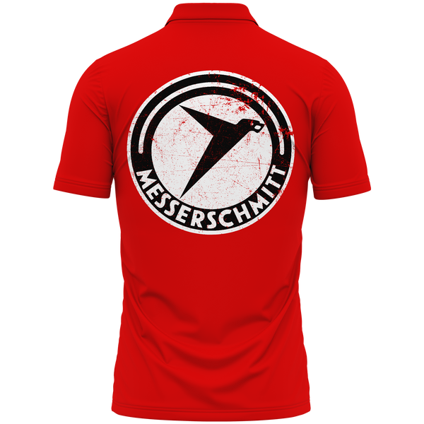 Messerschmitt Logo polo shirt for warbird pilots – Red, back