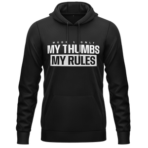 My Thumbs My Rules Mode 1 Hoodie für RC-Piloten – Schwarz