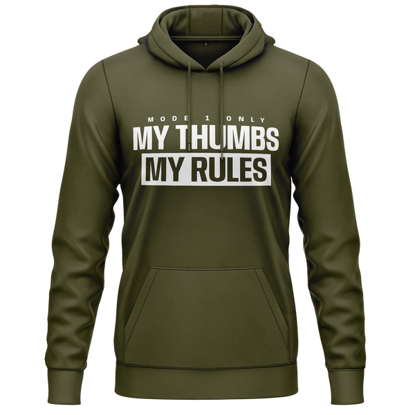 My Thumbs My Rules Hoodie Hoodie RC-WEAR Mode 1 Army-White XS