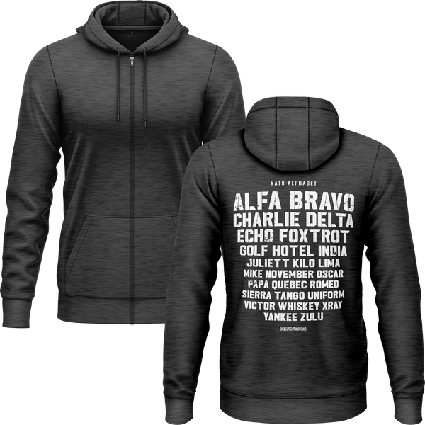 NATO / ICAO Alphabet Zip-Hoodie (B)