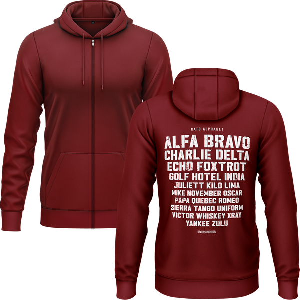 NATO / ICAO Alphabet Zip-Hoodie (B) Zip Hoodie RC-WEAR