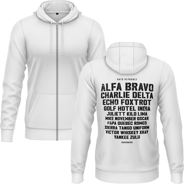 NATO / ICAO Alphabet Zip-Hoodie (B)