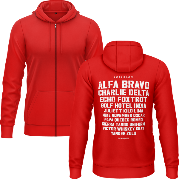 NATO / ICAO Alphabet Zip-Hoodie (B)