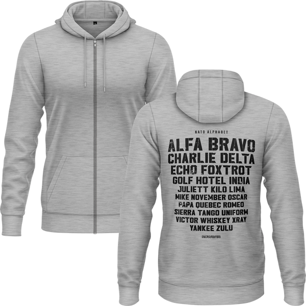 NATO / ICAO Alphabet Zip-Hoodie (B)