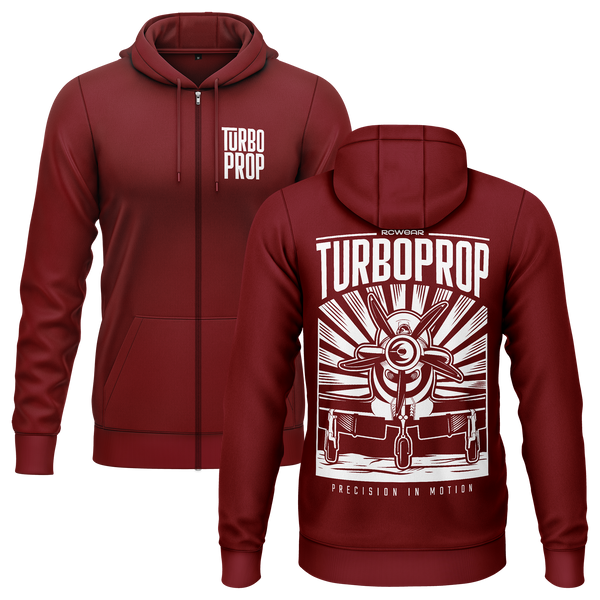 Turboprop DC Zip-Hoodie (B) Zip Hoodie RC-WEAR Burgundy-White S