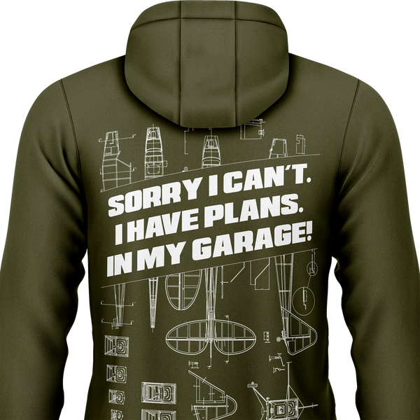 Plans in garage Hoodie (B)