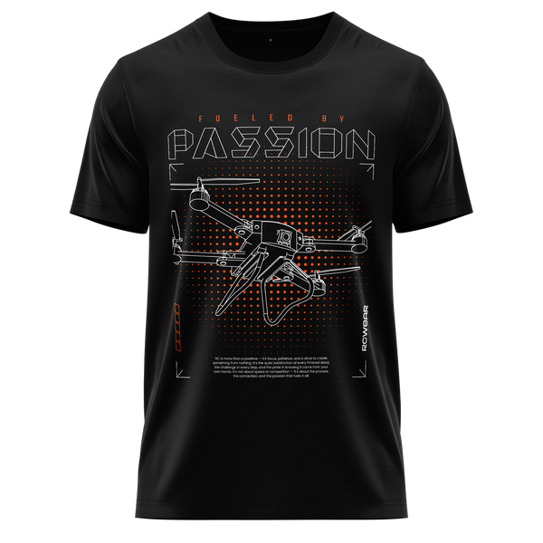 Drone Passion Shirt (Neon) Shirt RC-WEAR Black-Orange XS