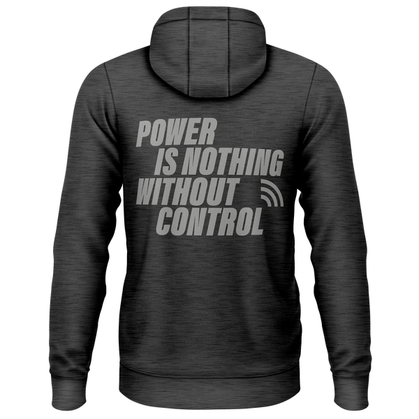Power Is Nothing Without Control Hoodie für Motorsport-Fans – Anthrazit, Rückseite