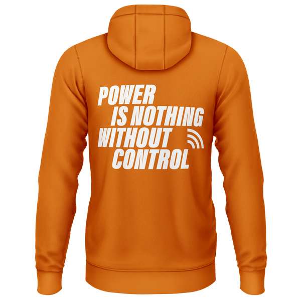 Power Is Nothing Without Control Hoodie für RC-Fans – Orange, Rückseite
