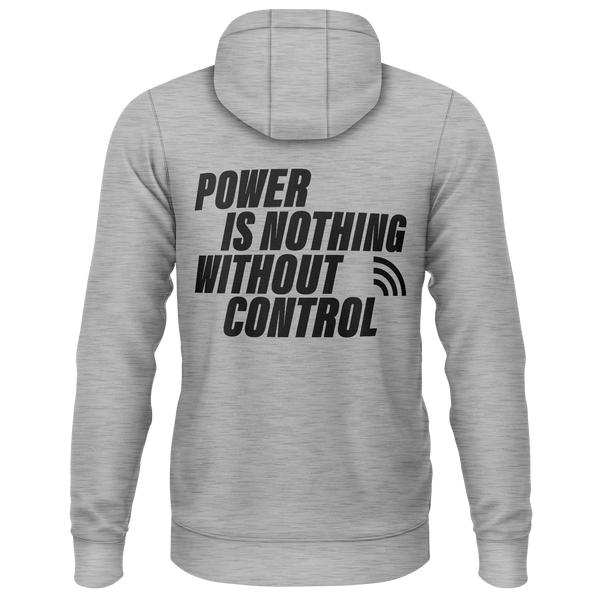 Power Is Nothing Without Control Hoodie für RC-Racer – Grau, Rückseite