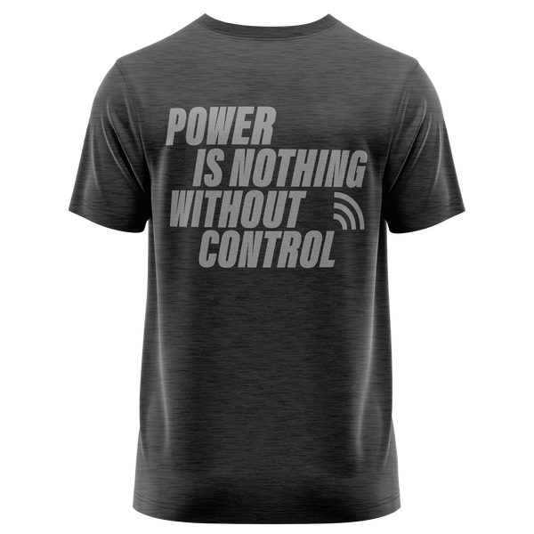 Power Is Nothing Without Control Shirt für Motorsport-Fans – Anthrazit, Rückseite