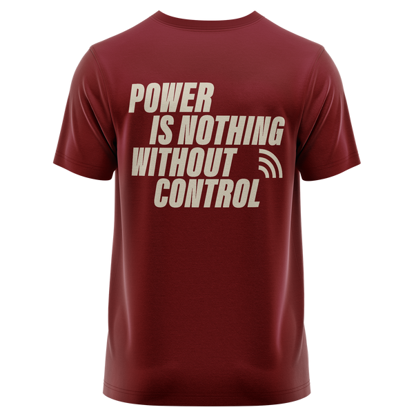 Power Is Nothing Without Control Shirt für RC-Piloten – Bordeaux, Rückseite