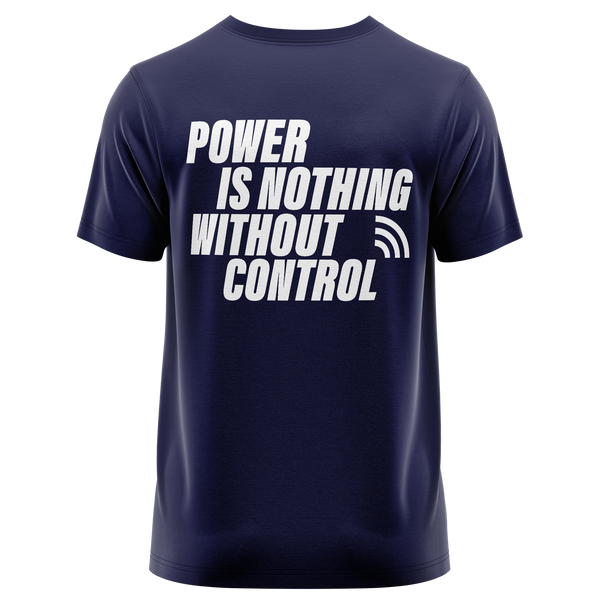 Power Is Nothing Without Control Shirt für Modellbauer – Navy, Rückseite