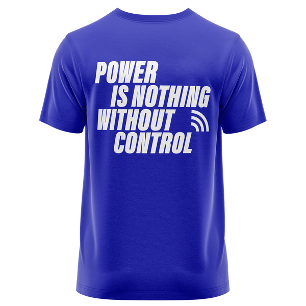Power Is Nothing Without Control Shirt für RC-Modellbauer – Blau, Rückseite