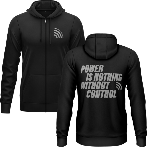 Power Is Nothing Without Control Zip-Hoodie für RC-Piloten – Schwarz