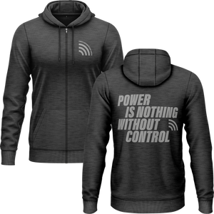 Power Is Nothing Without Control Zip-Hoodie für Motorsport-Fans – Anthrazit