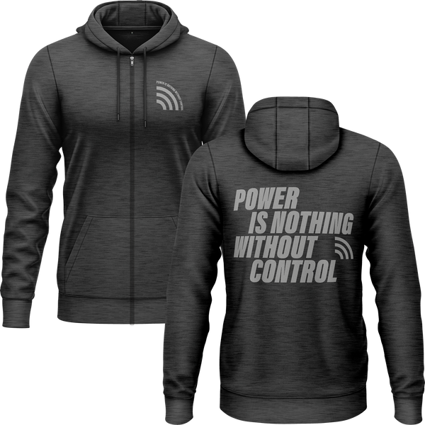 Power Is Nothing Without Control Zip-Hoodie für Motorsport-Fans – Anthrazit