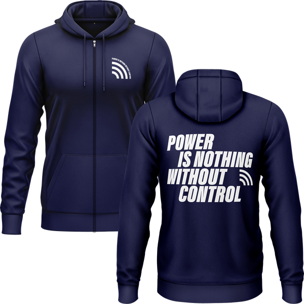 Power Is Nothing Without Control Zip-Hoodie für Speed-Fans – Navy