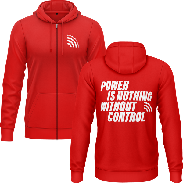 Power Is Nothing Without Control Zip-Hoodie für Power-Fans – Rot