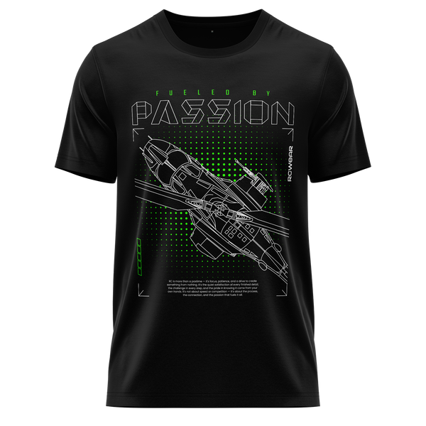 Helicopter Passion Shirt (Neon) Shirt RC-WEAR Black-Green XS