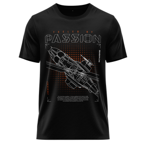 Helicopter Passion Shirt (Neon) Shirt RC-WEAR Black-Orange XS