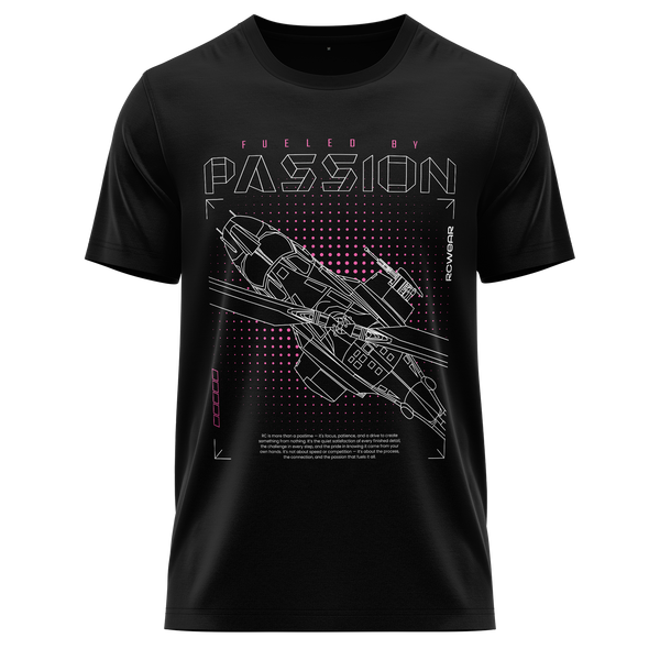 Helicopter Passion Shirt (Neon) Shirt RC-WEAR Black-Pink XS