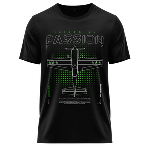 Aerobatic Plane Passion Shirt (Neon) Shirt RC-WEAR Black-Green XS
