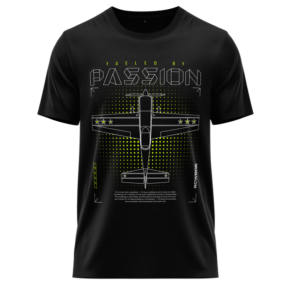 Aerobatic Plane Passion Shirt (Neon) Shirt RC-WEAR Black-Yellow XS