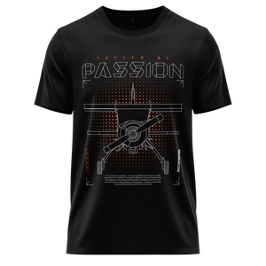 Airplane Passion Shirt (Neon) Shirt RC-WEAR Black-Orange XS