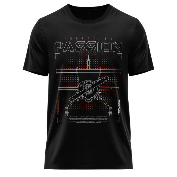 Airplane Passion Shirt (Neon) Shirt RC-WEAR Black-Orange XS