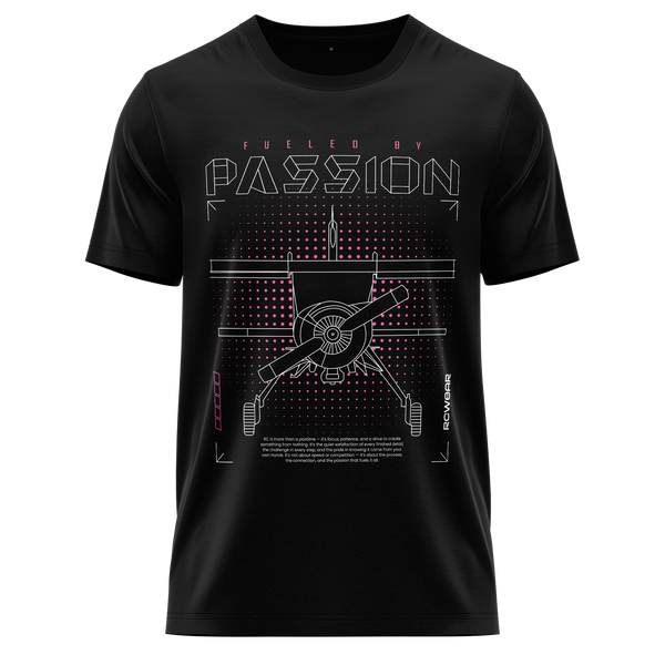 Airplane Passion Shirt (Neon) Shirt RC-WEAR Black-Pink XS